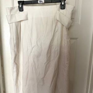 Eva Mendes size 14 cream midi skirt